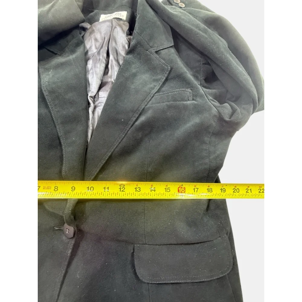 Lilli Ann Collections Retro Black Ultrasuede Blazer & Skirt Suit M